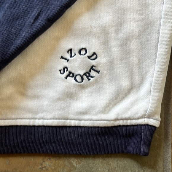 Vintage 90s Izod color block crewneck sweater, blue green white, good condition - Picture 4 of 6